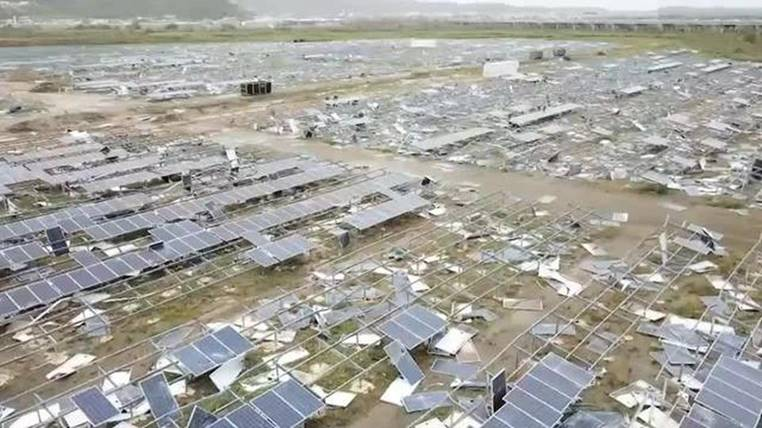 Solar farm Puerto Rico after storm
